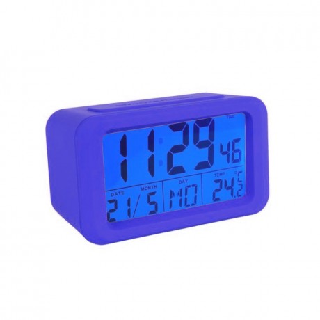 Reloj despertador digital azul