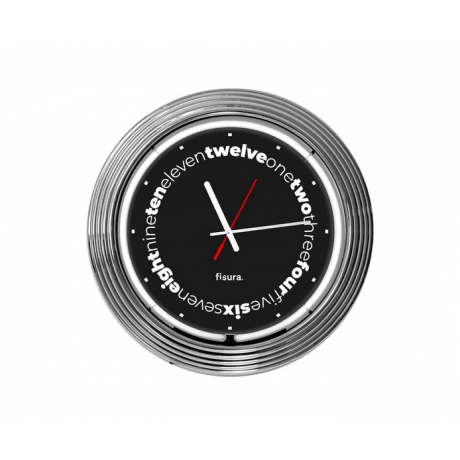 Reloj de pared Neón Negro