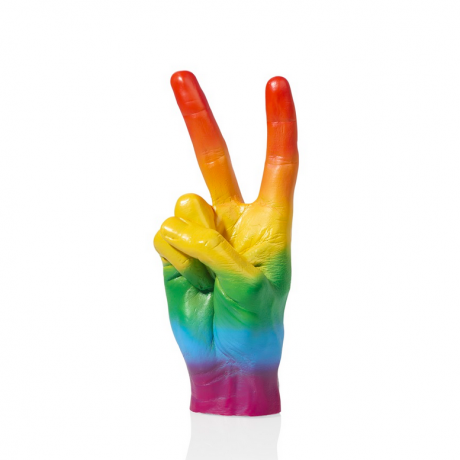 Escultura Mano Peace Rainbow