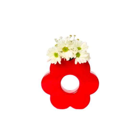 Jarrón Daisy rojo