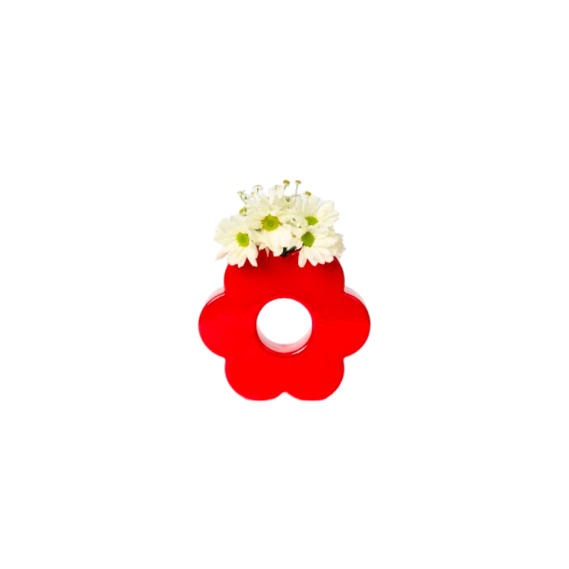 Jarrón Daisy rojo